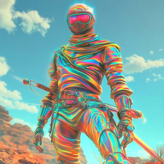 Bluegold Vat Mythology style, Midjourney V6.1: concept art character design of retropunk steam knight