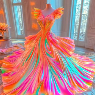 Bluegold Vat Mythology style, Midjourney V6.1: haute-couture fashion outfit
