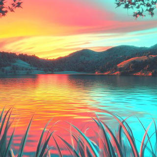 Bluegold Vat Mythology style, Midjourney V6.1: realistic landscape photograph of quiet dawn