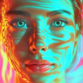 Bluegold Vat Mythology style, Midjourney V6.1: photographic portrait of female protagonist
