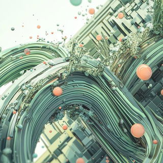 Glassquire style, Midjourney V6.1: abstract 3D render