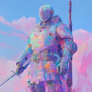 Mesa Line Etching style, Midjourney V6.1: concept art character design of retropunk steam knight