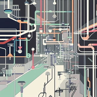 Glacivitra style, Midjourney V6.1: technical infrastructure blueprint schematics