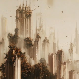 Adventureblock style, Midjourney V6.1: megacity with futuristic bioarchitecture