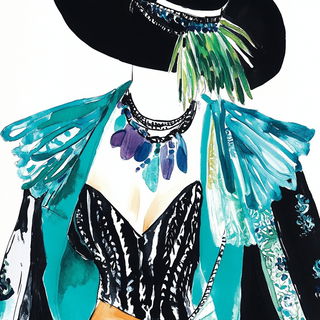 Teal Monumentalia style, Midjourney V6.1: haute-couture fashion outfit