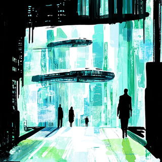 Teal Monumentalia style, Midjourney V6.1: cinematic shot from sci-fi movie