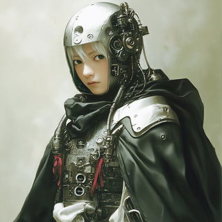 Dunearch style, Midjourney V6.1: concept art character design of retropunk steam knight