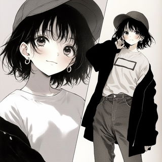 Dunearch style, Midjourney V6.1: black-and-white manga comic strip