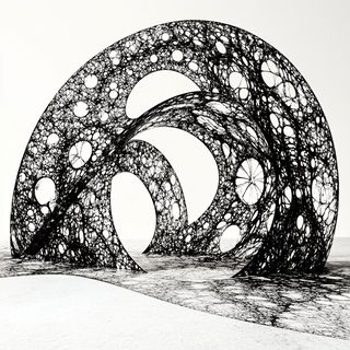Stipplecinema style, Midjourney V6.1: abstract 3D render