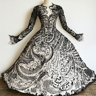 Stipplecinema style, Midjourney V6.1: haute-couture fashion outfit