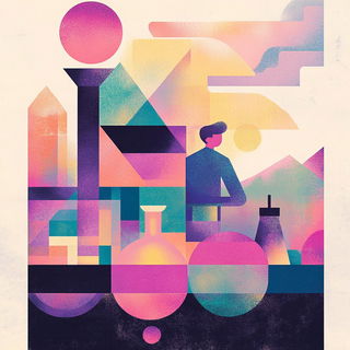 Port Caldera style, Midjourney V6.1: editorial illustration for popular scientific magazine cover