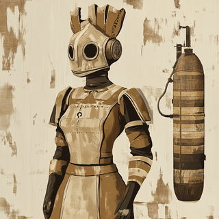 Cavernous Ornithogeography style, Midjourney V6.1: concept art character design of retropunk steam knight
