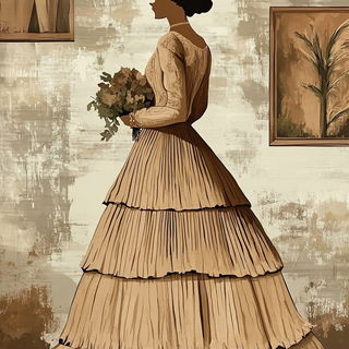 Cavernous Ornithogeography style, Midjourney V6.1: haute-couture fashion outfit