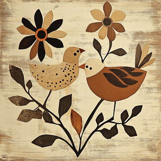 Cavernous Ornithogeography style, Midjourney V6.1: traditional folk art
