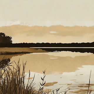 Cavernous Ornithogeography style, Midjourney V6.1: realistic landscape photograph of quiet dawn
