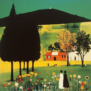 Brocaturne style, Midjourney V6.1: traditional folk art