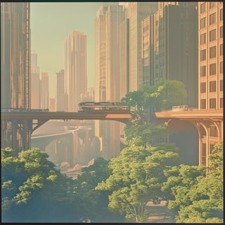 Cairnstroke style, Midjourney V6.1: megacity with futuristic bioarchitecture