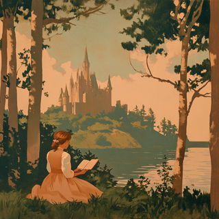 Cairnstroke style, Midjourney V6.1: retro fairy-tale illustration