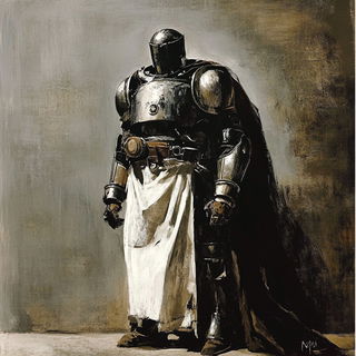 Crocoballet style, Midjourney V6.1: concept art character design of retropunk steam knight
