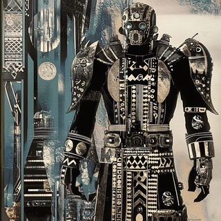 Quartzward style, Midjourney V6.1: concept art character design of retropunk steam knight