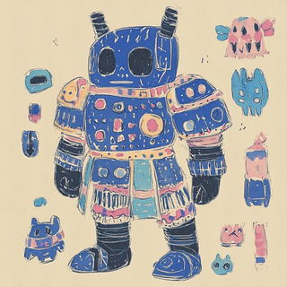 Textilume style, Midjourney V6.1: concept art character design of retropunk steam knight