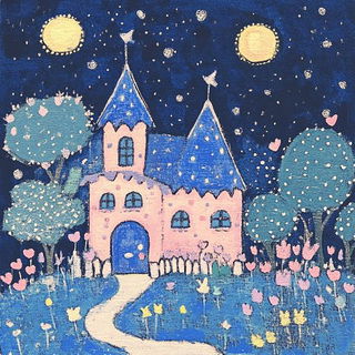 Textilume style, Midjourney V6.1: retro fairy-tale illustration