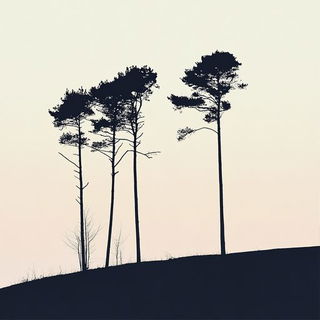 Tyrannosaur Marquetry style, Midjourney V6.1: realistic landscape photograph of quiet dawn
