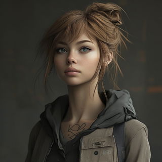Circulus Flora style, Midjourney V6.1: photographic portrait of female protagonist