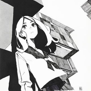 Spirearchive style, Midjourney V6.1: black-and-white manga comic strip