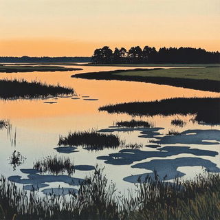 Spirearchive style, Midjourney V6.1: realistic landscape photograph of quiet dawn