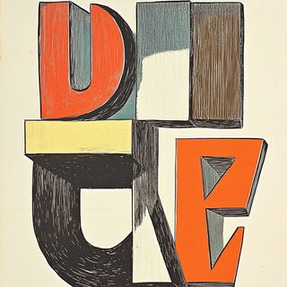 Spirearchive style, Midjourney V6.1: typographic composition with large letters
