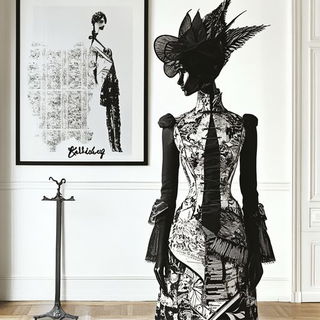 Celestibazaar style, Midjourney V6.1: haute-couture fashion outfit