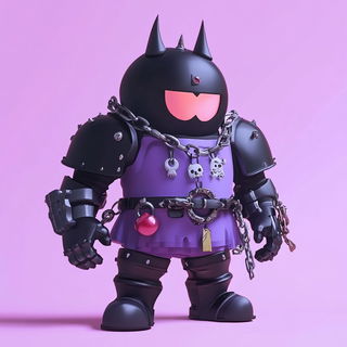 Chromaface style, Midjourney V6.1: concept art character design of retropunk steam knight