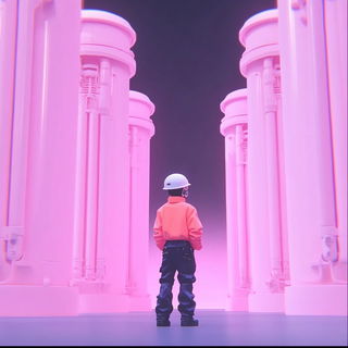Chromaface style, Midjourney V6.1: cinematic shot from sci-fi movie