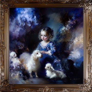 Cinemagraphite style, Midjourney V6.1: classical 18th-century oil painting