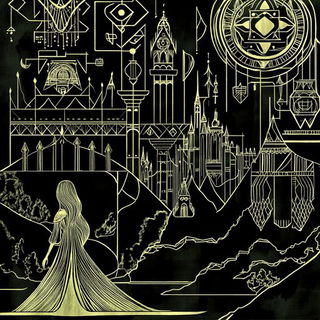 Ruinflorescence style, Midjourney V6.1: retro fairy-tale illustration