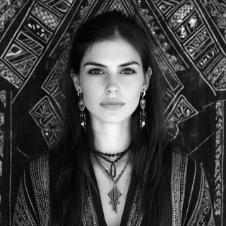 Ruinflorescence style, Midjourney V6.1: photographic portrait of female protagonist