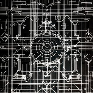 Ruinflorescence style, Midjourney V6.1: technical infrastructure blueprint schematics