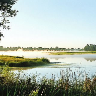 Chromorail style, Midjourney V6.1: realistic landscape photograph of quiet dawn
