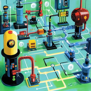 Chromorail style, Midjourney V6.1: technical infrastructure blueprint schematics