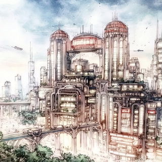 Baroque Balloonism style, Midjourney V6.1: megacity with futuristic bioarchitecture