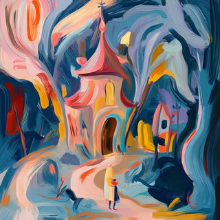 Bleachrock style, Midjourney V6.1: retro fairy-tale illustration