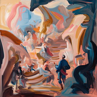 Bleachrock style, Midjourney V6.1: classical 18th-century oil painting
