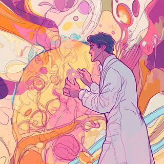 Inkocopy style, Midjourney V6.1: editorial illustration for popular scientific magazine cover