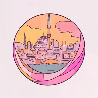 Inkocopy style, Midjourney V6.1: bold minimalist logo design for Istanbul city municipal services