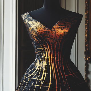 Stratocircuit style, Midjourney V6.1: haute-couture fashion outfit