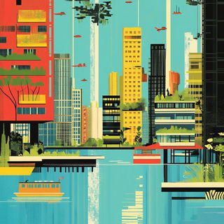 Chromolithorizon style, Midjourney V6.1: megacity with futuristic bioarchitecture