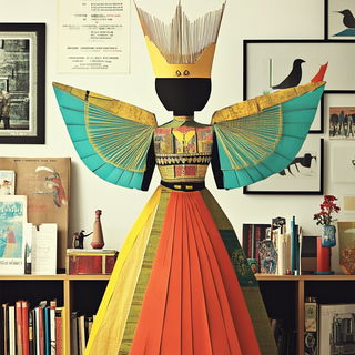 Chromolithorizon style, Midjourney V6.1: haute-couture fashion outfit