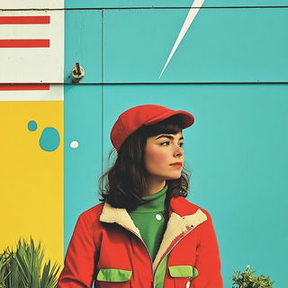 Chromolithorizon style, Midjourney V6.1: photographic portrait of female protagonist