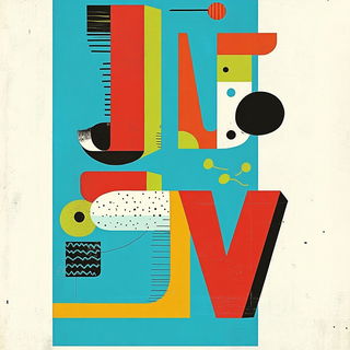 Chromolithorizon style, Midjourney V6.1: typographic composition with large letters